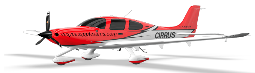 Decorative image of red cirrus plane with easypasspplexams branding